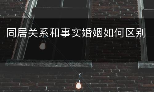 同居关系和事实婚姻如何区别