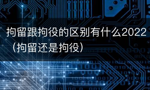 拘留跟拘役的区别有什么2022（拘留还是拘役）