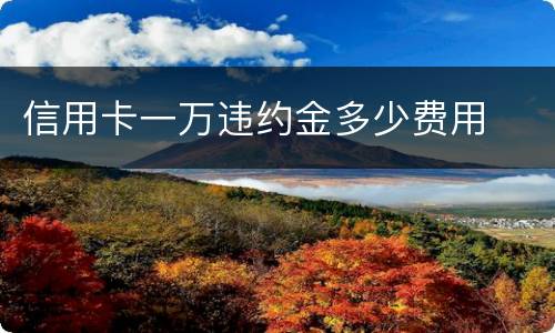 信用卡一万违约金多少费用