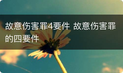故意伤害罪4要件 故意伤害罪的四要件