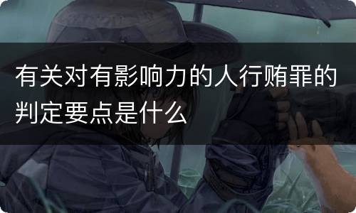 有关对有影响力的人行贿罪的判定要点是什么