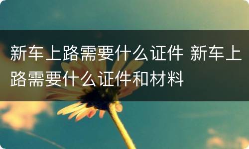 新车上路需要什么证件 新车上路需要什么证件和材料