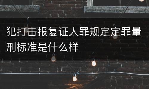 犯打击报复证人罪规定定罪量刑标准是什么样