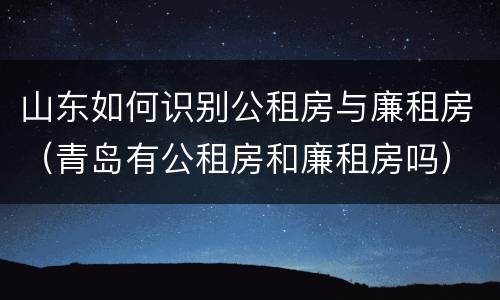 山东如何识别公租房与廉租房（青岛有公租房和廉租房吗）