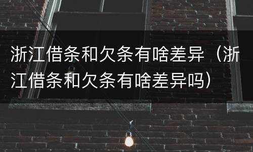 浙江借条和欠条有啥差异（浙江借条和欠条有啥差异吗）