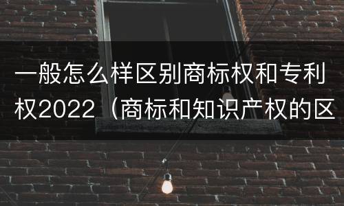 一般怎么样区别商标权和专利权2022（商标和知识产权的区别）