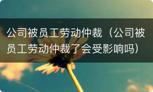 公司被员工劳动仲裁（公司被员工劳动仲裁了会受影响吗）