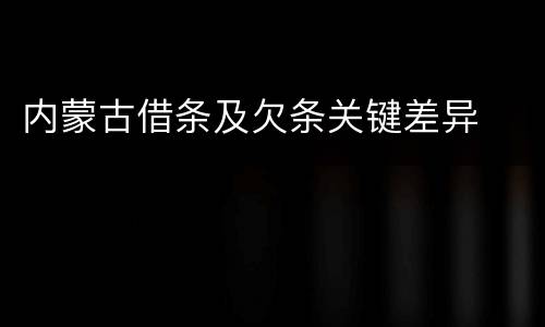 内蒙古借条及欠条关键差异