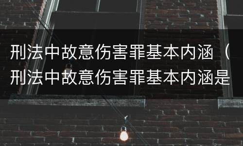 刑法中故意伤害罪基本内涵（刑法中故意伤害罪基本内涵是）