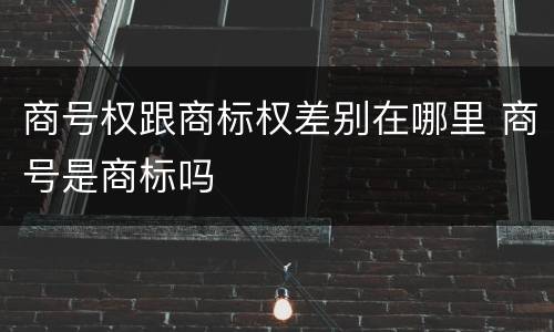 商号权跟商标权差别在哪里 商号是商标吗