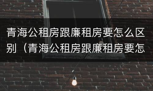 青海公租房跟廉租房要怎么区别（青海公租房跟廉租房要怎么区别呀）