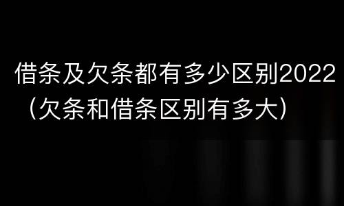 借条及欠条都有多少区别2022（欠条和借条区别有多大）