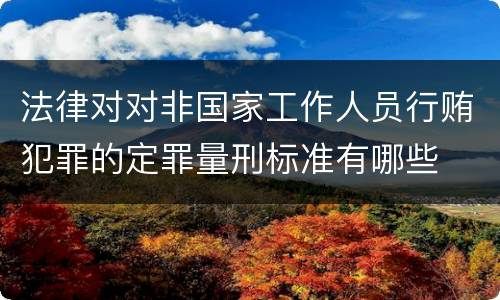 法律对对非国家工作人员行贿犯罪的定罪量刑标准有哪些