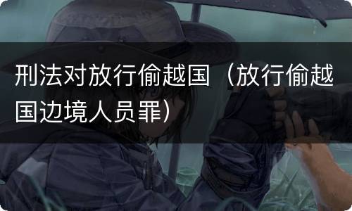 刑法对放行偷越国（放行偷越国边境人员罪）