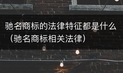 驰名商标的法律特征都是什么（驰名商标相关法律）