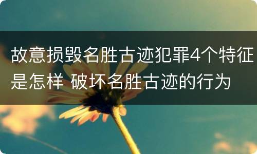故意损毁名胜古迹犯罪4个特征是怎样 破坏名胜古迹的行为