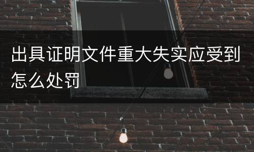 出具证明文件重大失实应受到怎么处罚