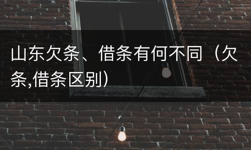 山东欠条、借条有何不同（欠条,借条区别）