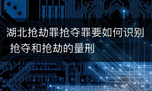 湖北抢劫罪抢夺罪要如何识别 抢夺和抢劫的量刑