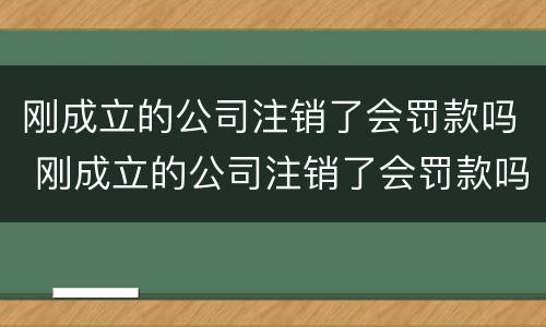 刚成立的公司注销了会罚款吗 刚成立的公司注销了会罚款吗