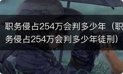 职务侵占254万会判多少年（职务侵占254万会判多少年徒刑）