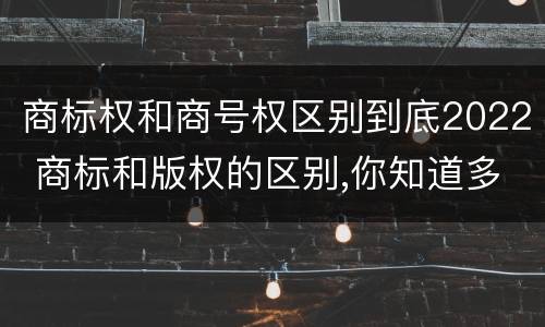 商标权和商号权区别到底2022 商标和版权的区别,你知道多少?