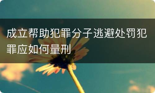成立帮助犯罪分子逃避处罚犯罪应如何量刑
