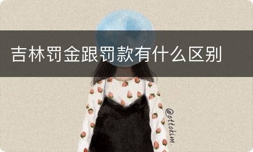 吉林罚金跟罚款有什么区别