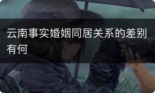 云南事实婚姻同居关系的差别有何