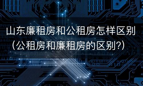 山东廉租房和公租房怎样区别（公租房和廉租房的区别?）