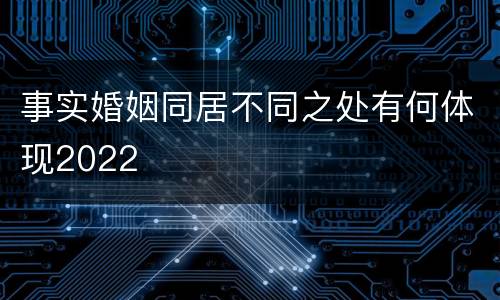 事实婚姻同居不同之处有何体现2022