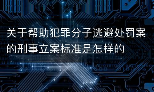 关于帮助犯罪分子逃避处罚案的刑事立案标准是怎样的