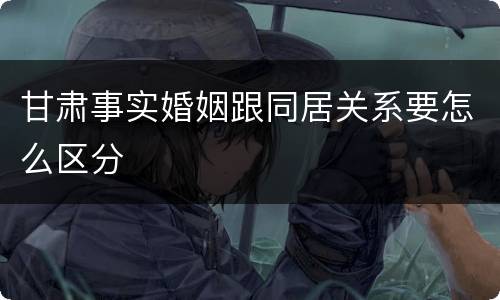 甘肃事实婚姻跟同居关系要怎么区分