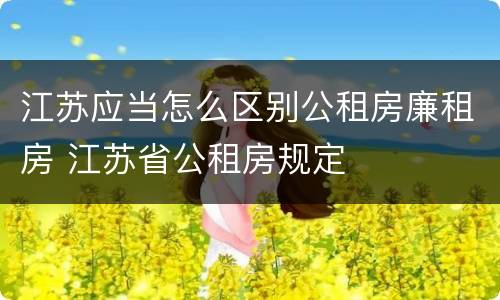 江苏应当怎么区别公租房廉租房 江苏省公租房规定