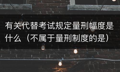 有关代替考试规定量刑幅度是什么（不属于量刑制度的是）