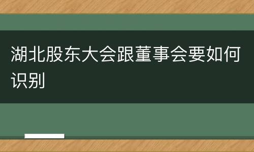 湖北股东大会跟董事会要如何识别