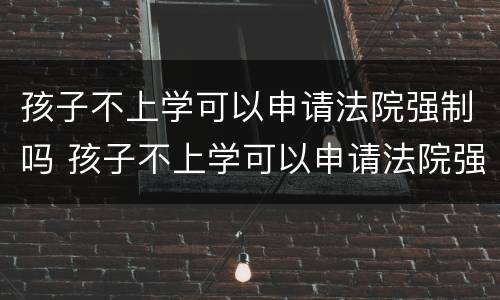 孩子不上学可以申请法院强制吗 孩子不上学可以申请法院强制吗