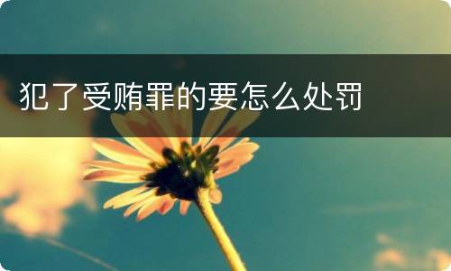 犯了受贿罪的要怎么处罚