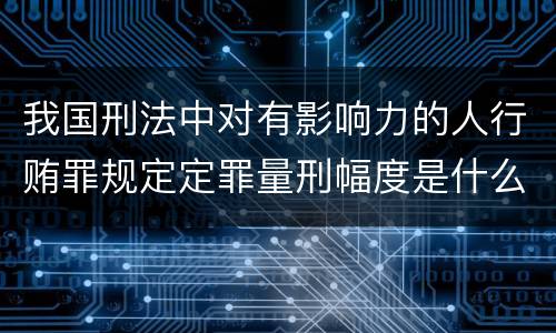 我国刑法中对有影响力的人行贿罪规定定罪量刑幅度是什么