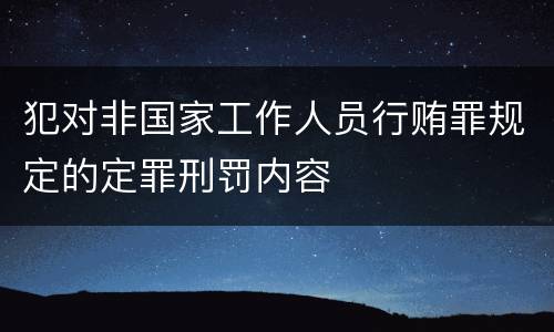 犯对非国家工作人员行贿罪规定的定罪刑罚内容