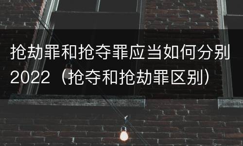 抢劫罪和抢夺罪应当如何分别2022（抢夺和抢劫罪区别）