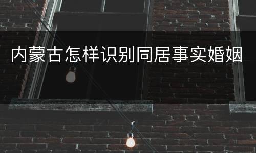 内蒙古怎样识别同居事实婚姻