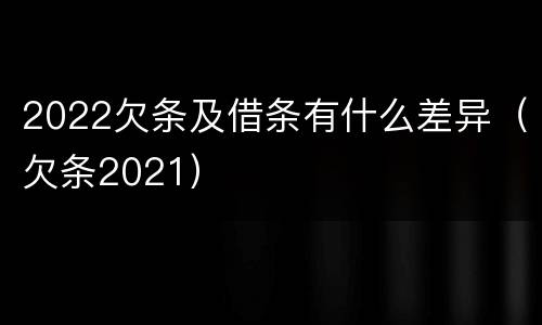 2022欠条及借条有什么差异（欠条2021）