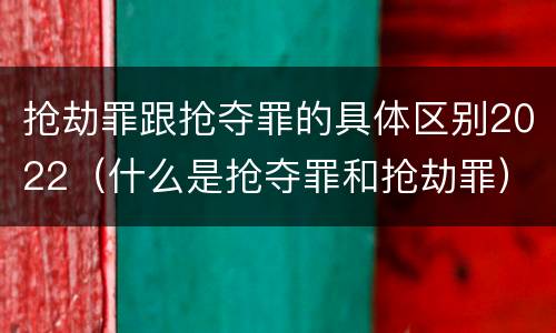 抢劫罪跟抢夺罪的具体区别2022（什么是抢夺罪和抢劫罪）