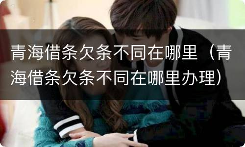 青海借条欠条不同在哪里（青海借条欠条不同在哪里办理）