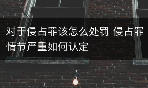 对于侵占罪该怎么处罚 侵占罪情节严重如何认定
