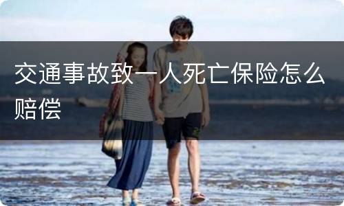 交通事故致一人死亡保险怎么赔偿