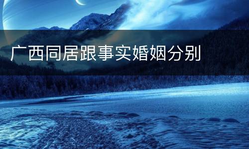 广西同居跟事实婚姻分别