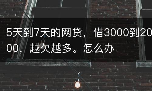 5天到7天的网贷，借3000到2000，越欠越多。怎么办