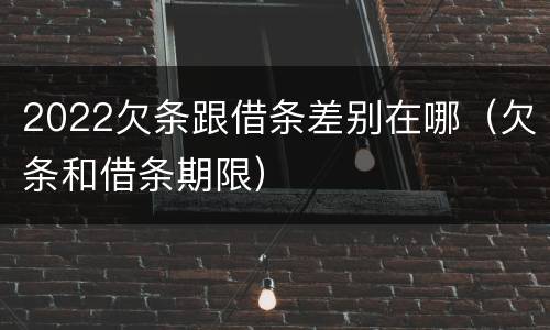 2022欠条跟借条差别在哪（欠条和借条期限）